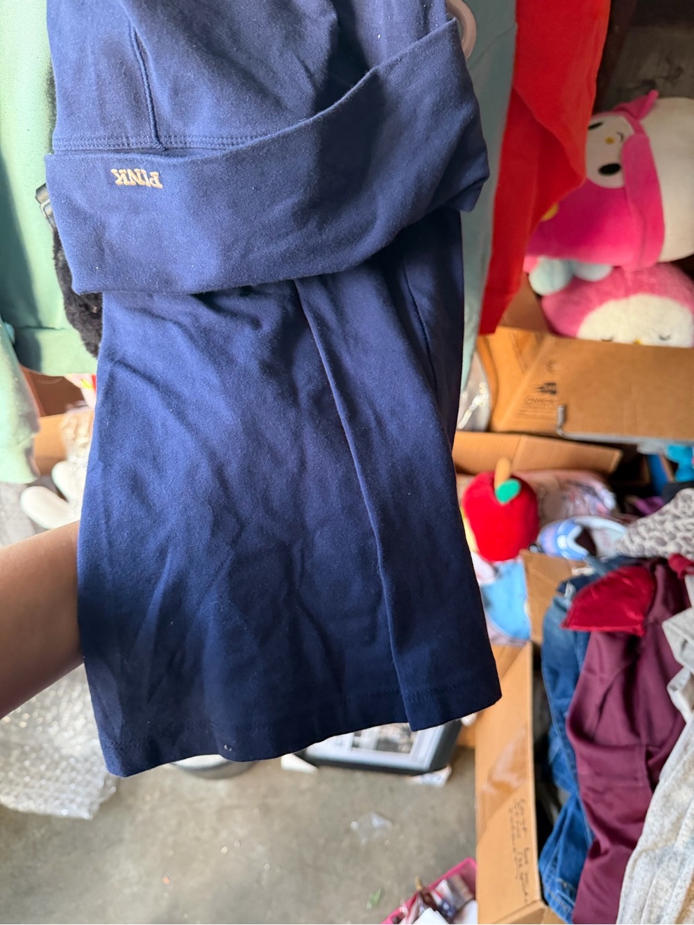 PINK Victoria's Secret Navy Logo Cuffed Leggings